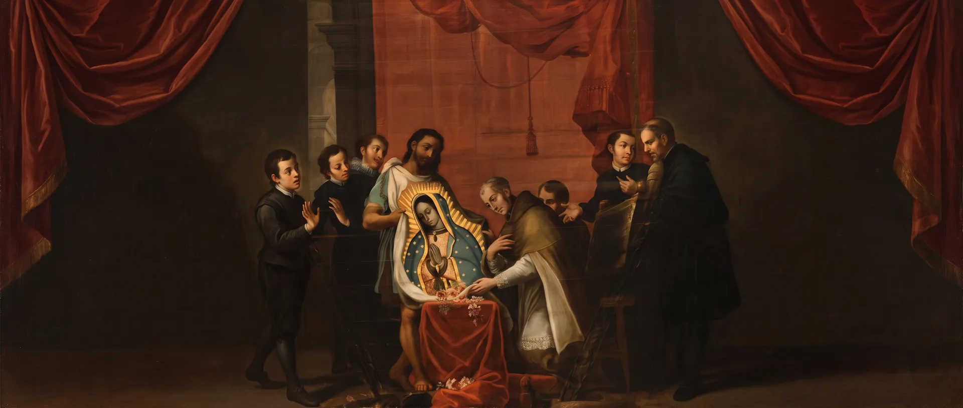 El milagro de la tilma ante el obispo Zumárraga